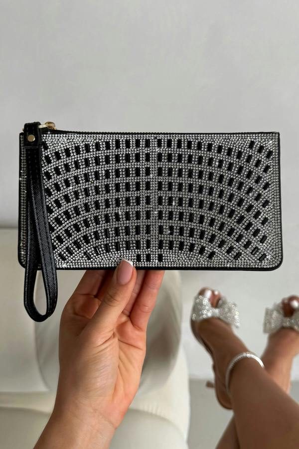 Crystal Disco Ball Clutch Purse Black with crystal Embellished Purse Clutch