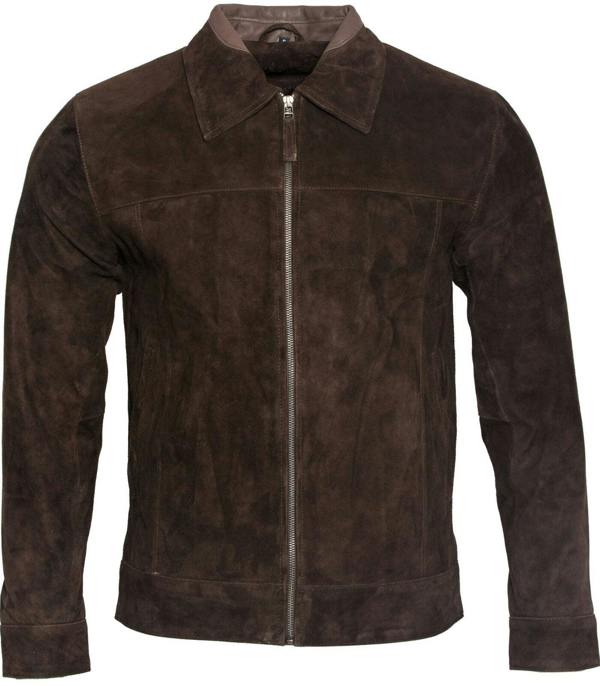 Infinity Leather Mens Retro Classic Suede Leather Biker Jacket