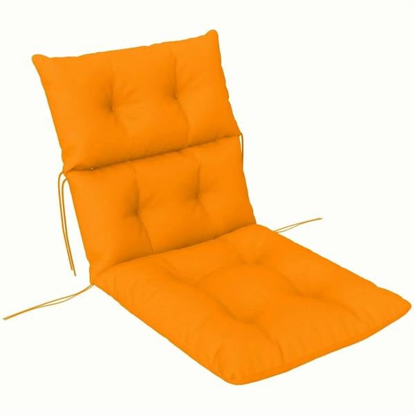 Orange padded rocking chair seat cushion with backrest and ties