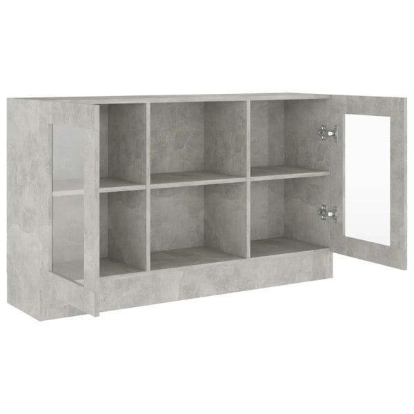 Berkfield Vitrine Cabinet Concrete Grey 120x30.5x70 cm Engineered Wood