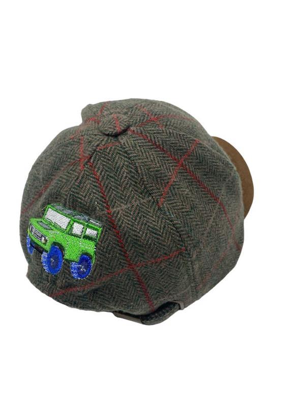 Green Tweed baseball cap with land rover design great as a gift for land rover lovers