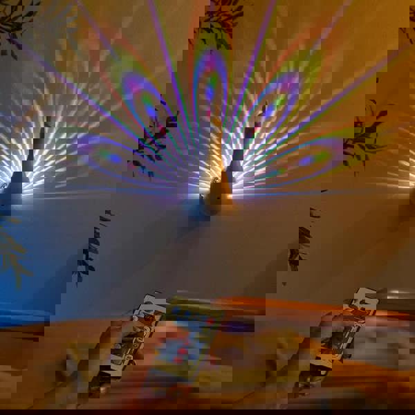 Leaper Remote-controlled Colorful Night Light Peacock Projection Lamp