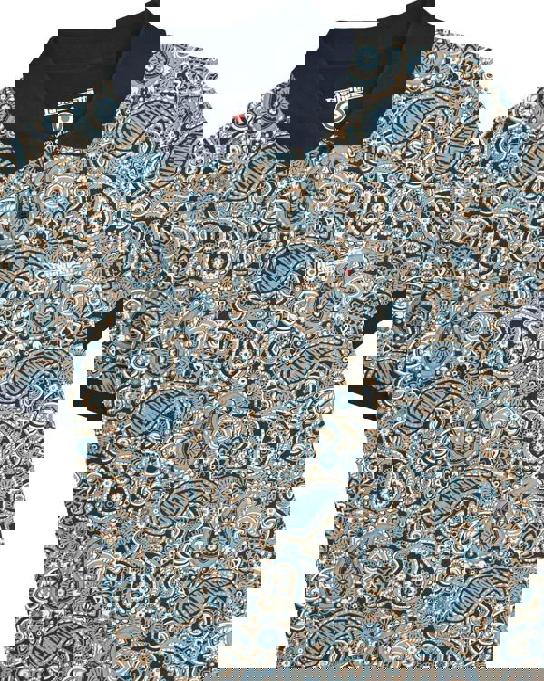 Lambretta Mens Classic Paisley Print Mod Retro Ska Casual Polo