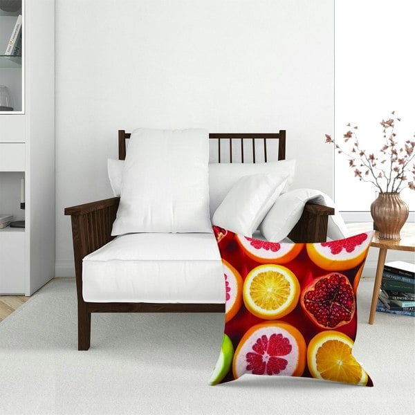 Warren Reed Citrus And Pomegranate Floor Cushion