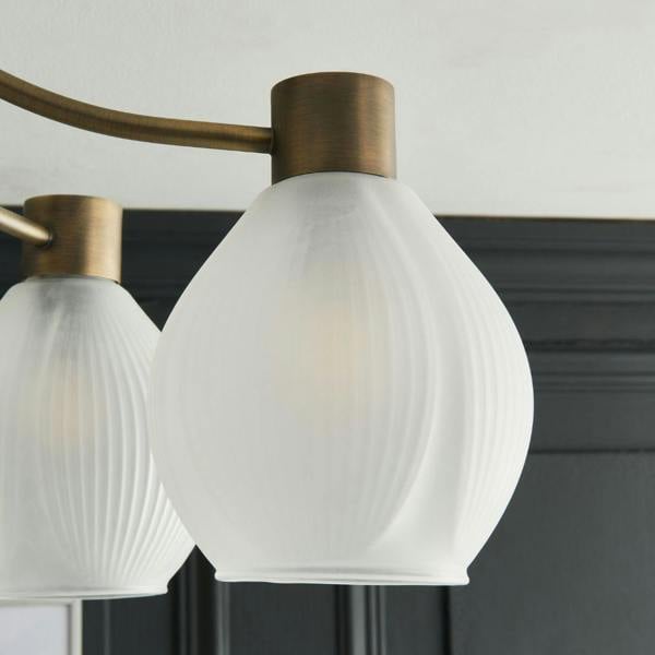 Pagazzi Lighting Hamilton 5 Light Antique Brass Semi Flush Ceiling Light