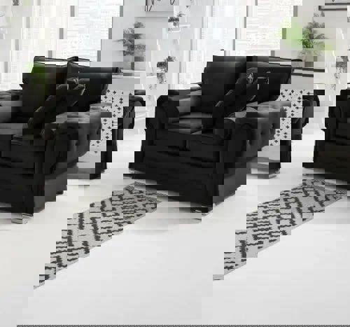 Sofa Scene Verona High Back Velvet Sofa Range – Black