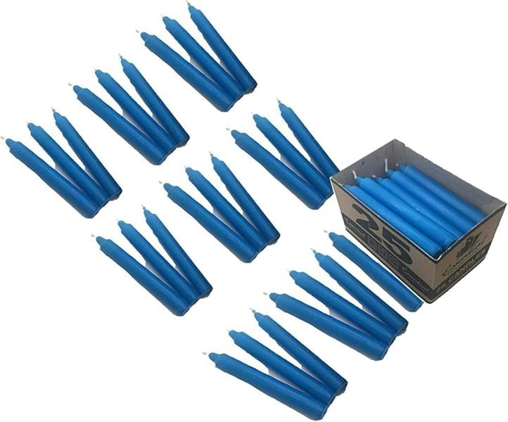 KAV Tapered Dinner Candle 190mm Non-Drip Unscented Long Burning Smokeless Pure Paraffin Wax Candles for Wedding Parties - Pack of 25