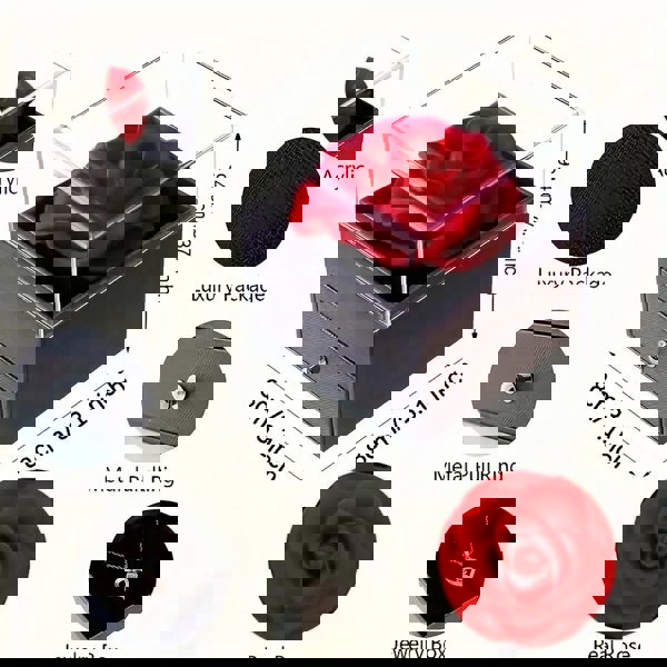 Valentine's Gift for Her - Ocean Heart Love Necklace with Eternal Rose Jewelry Box | Romantic Gift for Girlfriend, Wife, or Mother’s Day