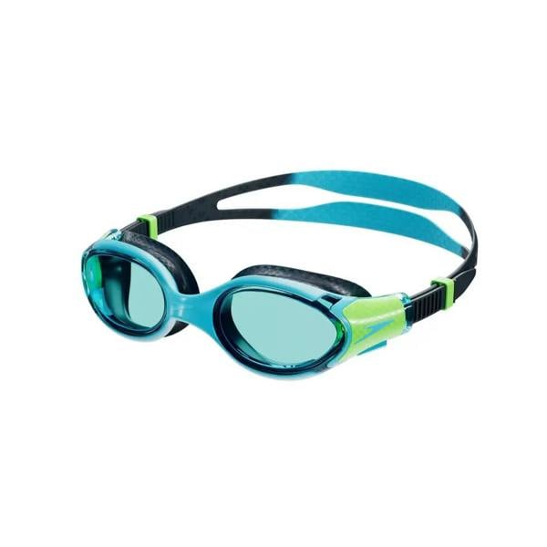 Speedo Biofuse 2.0 junior swim goggles in blue and green silicone