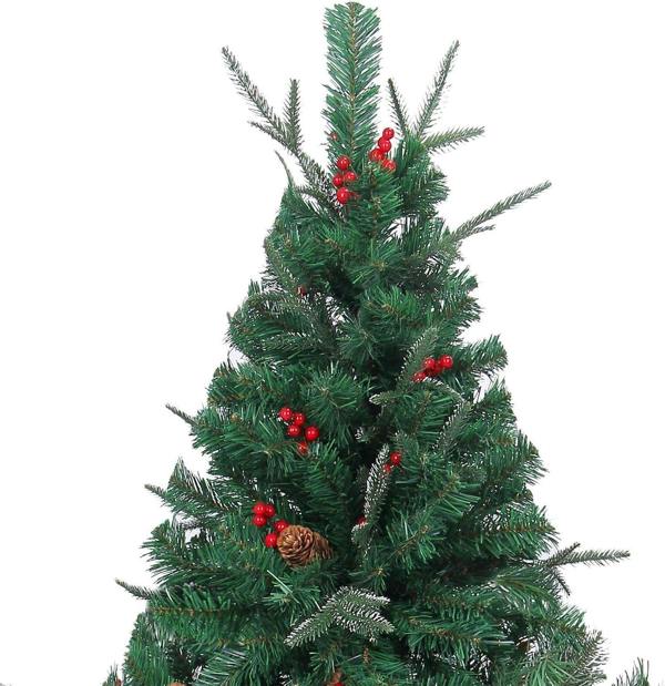 5ft to 6ft Artificial Nordic Fir Christmas Trees with PVC Branches, Frosted or Classic Green Finish image 1