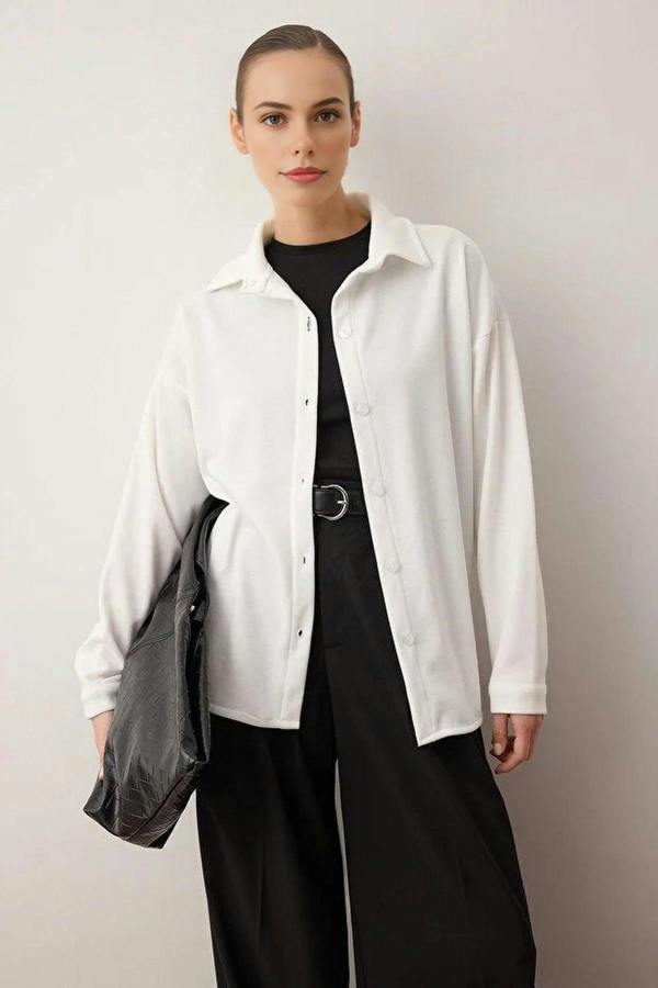 WOVCOR Selanik Polo Collar Button-Down Oversize Shirt