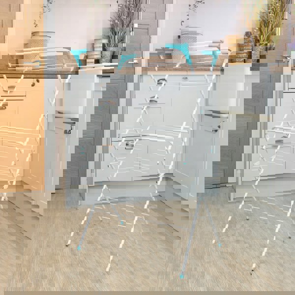 JVL Freestanding 2 Tier Clothes Drying Airer, White