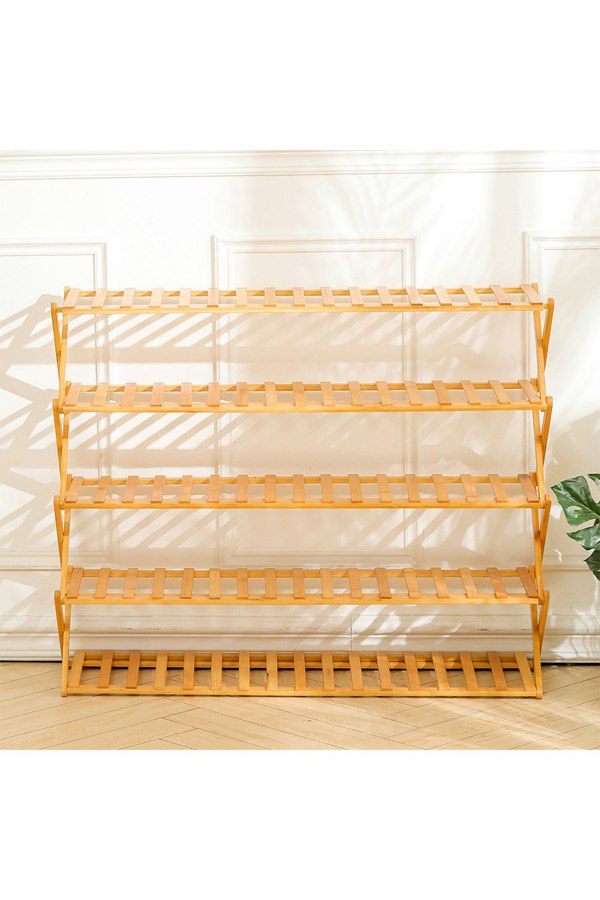 Living and Home 5-Tier Bamboo Flower Stand Rack Holder Multifunctional Storage Rack