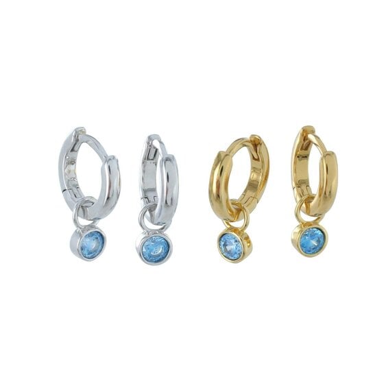 Reeves & Reeves Stone Charm Hoop Earrings