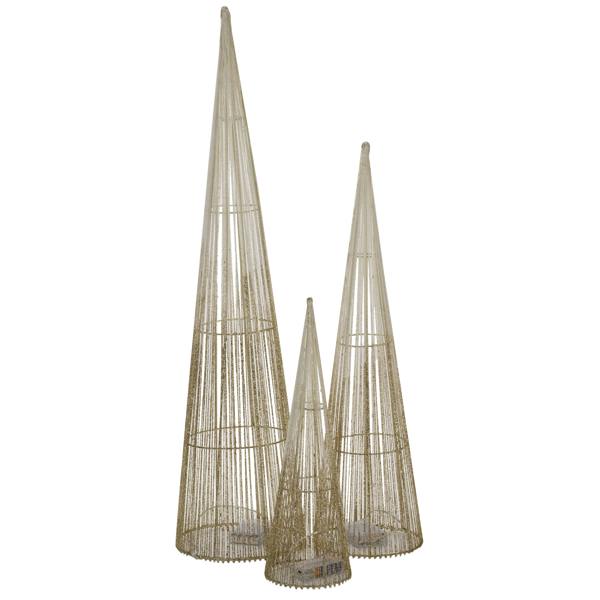 Scotts of Stow Gold Sparkly TreeBelisk Set of 3