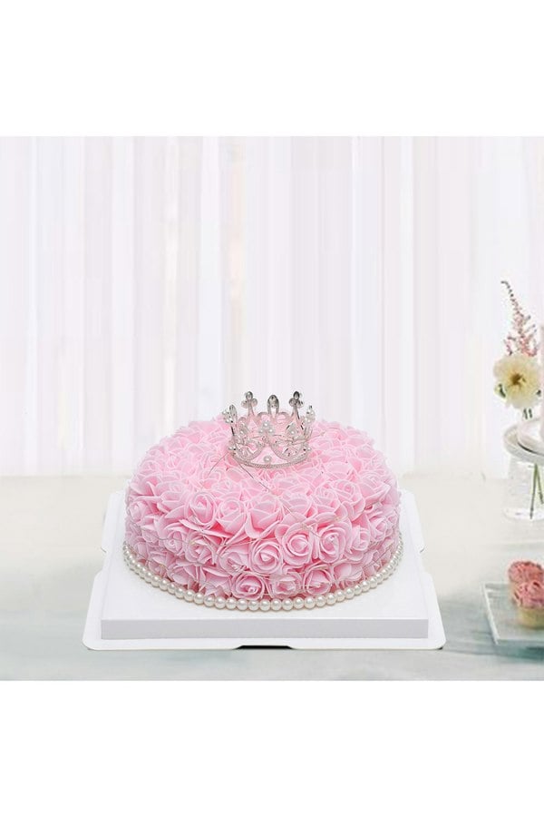 Living and Home Artificial Rose Cake with Gift Box