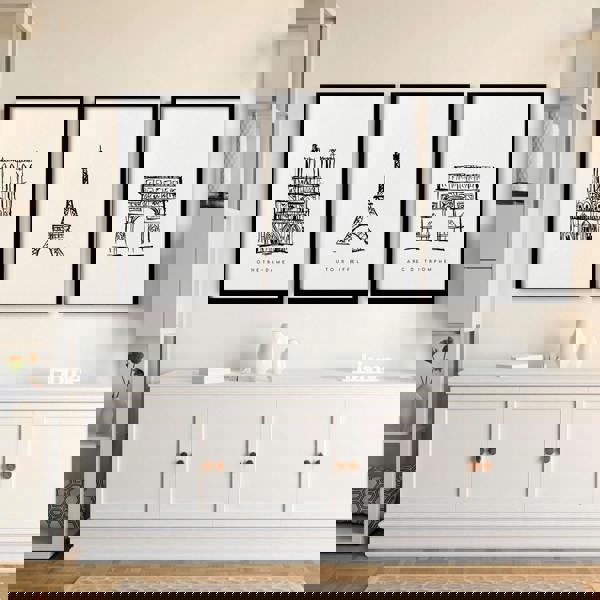 Wall Art Framed For Living Room | Set of 3 Paris Landmarks Wall art Prints