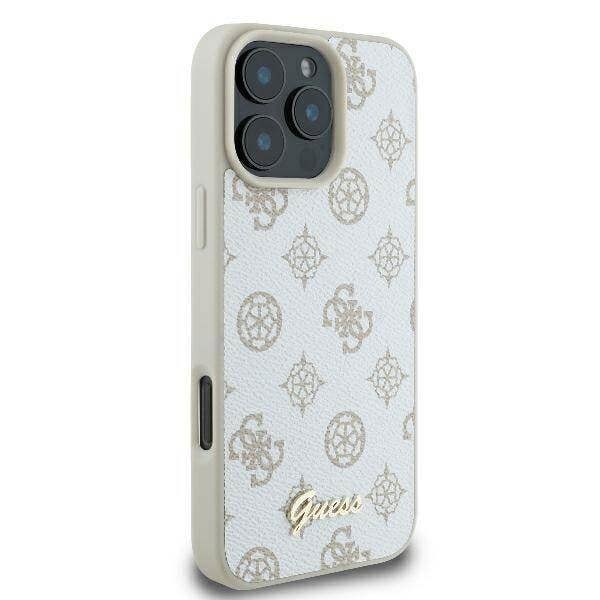 Guess Peony Script Logo Case with MagSafe for iPhone 16 Pro Max 6.9" White - GUHMP16XPGPYSH