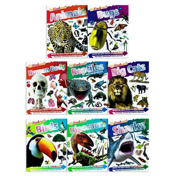 DKfindout!: The Living World Collection 8 Books Box Set Animals, Bugs, Human Body, Reptiles & more