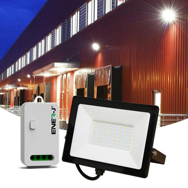 ENER-J 50W LED Floodlight Pre Wired with ECO Series 500W Non Dimmable RF receiver