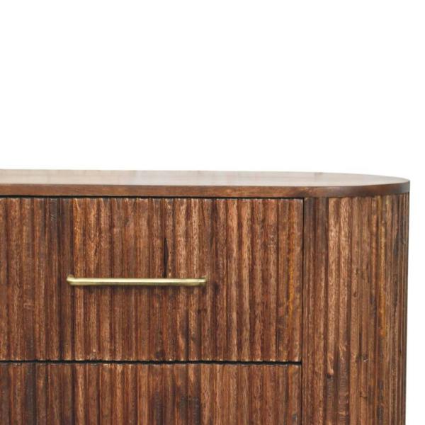 Artisan Furniture Solid Wood Ridgefront Chest – Roasted Almond, 3 Drawers, Brown