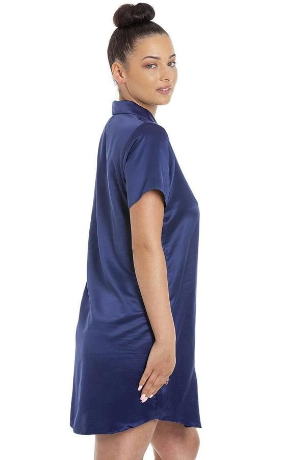 Camille Women's Nightshirt Knee Length Satin Dress Ladies Nightwear
