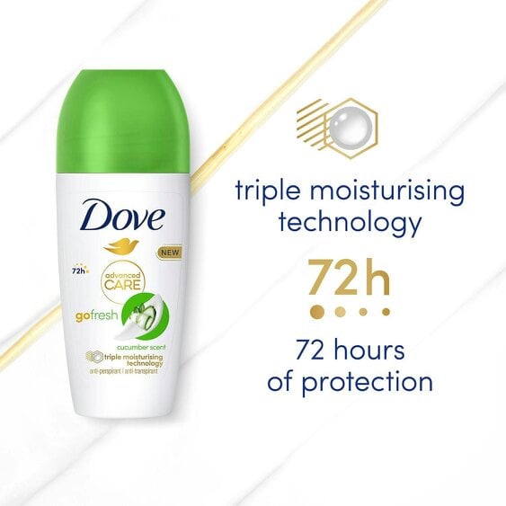 Dove Roll On Deo Go Fresh Cucumber 72H Lasting Women's Anti-Perspirant 50ml,18pk