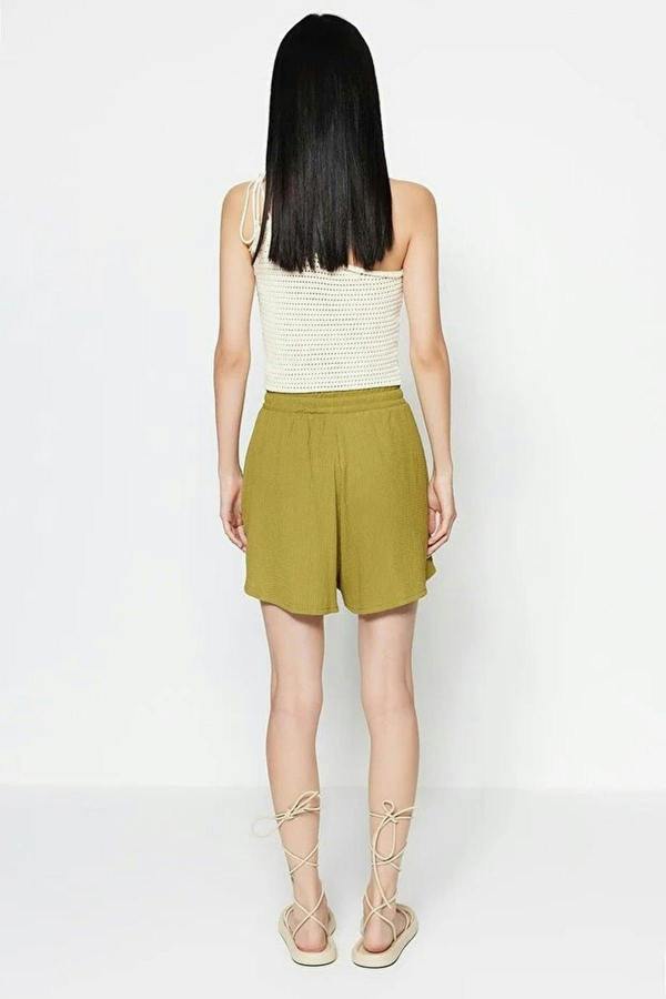 Regular Fit Normal Waist Textured Knit Shorts