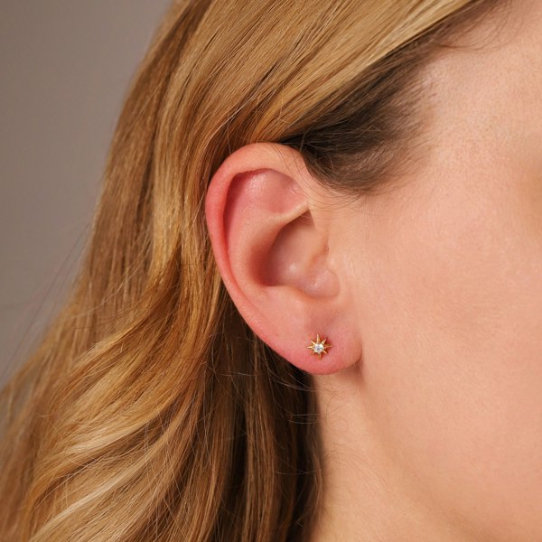 Gold Trip Little Starburst Stud Earrings