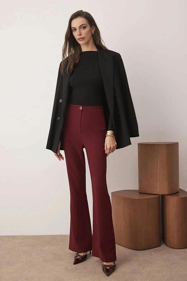 WOVCOR Flare Bootcut Woven Trousers