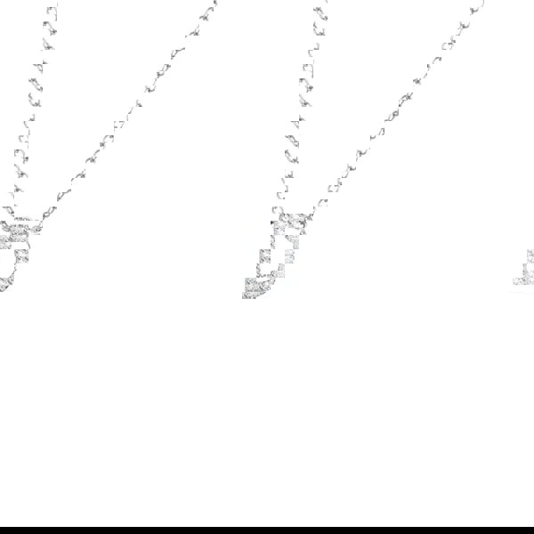 Say It With Dainty CZ Block Initial Necklace - Sterling Silver