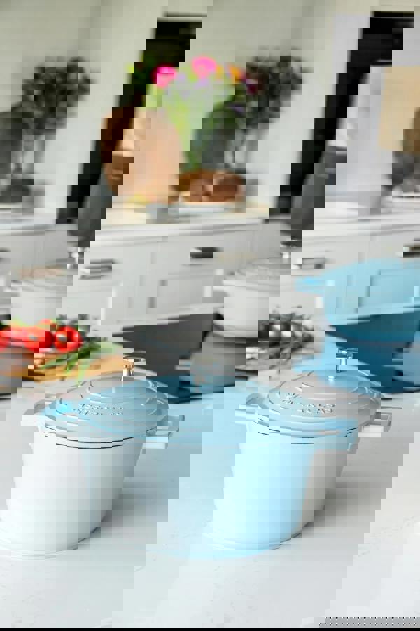 MasterClass Sky Blue Cast Aluminium Casserole Dish, 4L