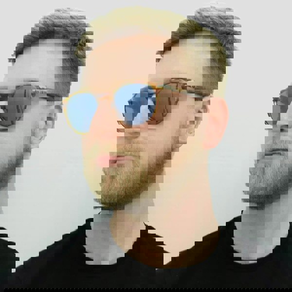 Persol Sunglasses 3152 9043/56 Brown Striped Yellow Blue Anti-Glare