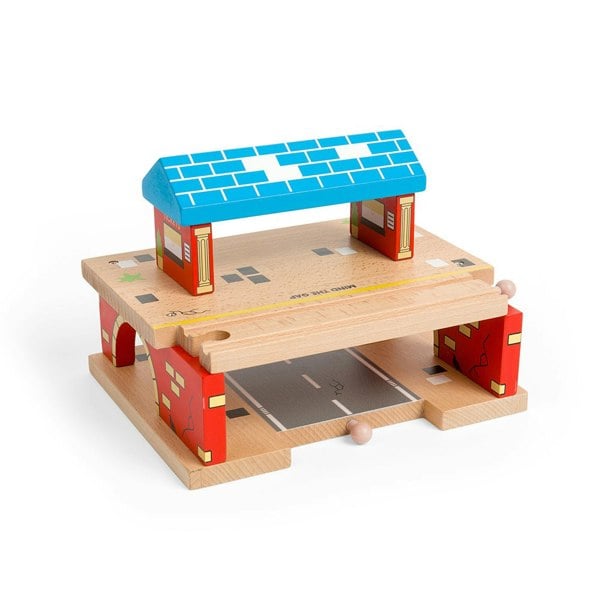 Bigjigs Rail Wooden London Overground Station - 5 Pieces (Trains Sold Separately)