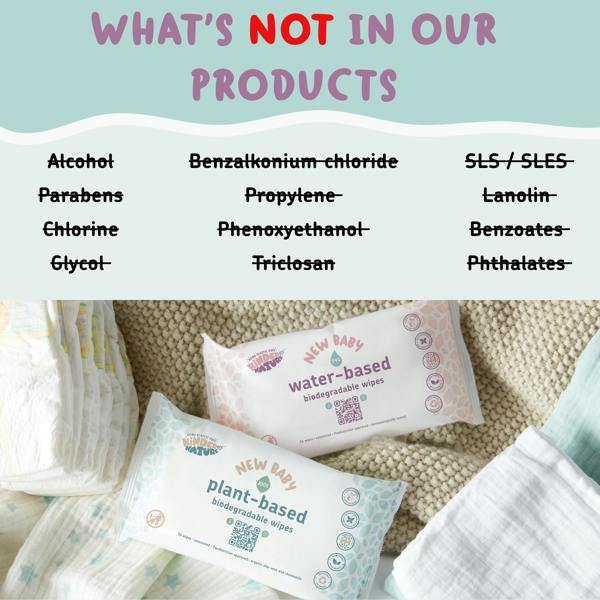 Kinder by Nature Plant-Based Baby Wipes - 56 wipes x 12 packs
