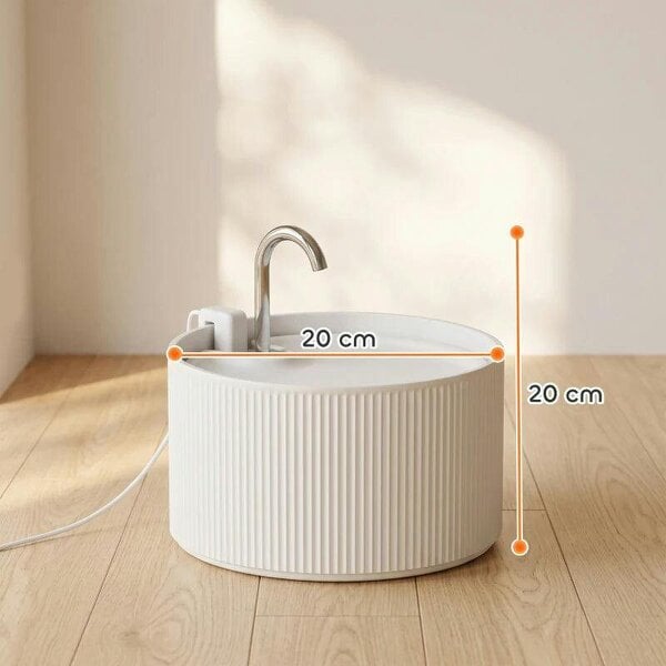 Ceramic Cat Water Fountain for Drinking, 2.2L Pet Water Fountain with Ultra-Quiet Pump, 4-Layer Filtration, Tap