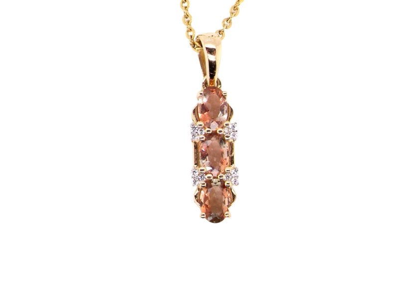 A modern Citrine  and Diamond pendant