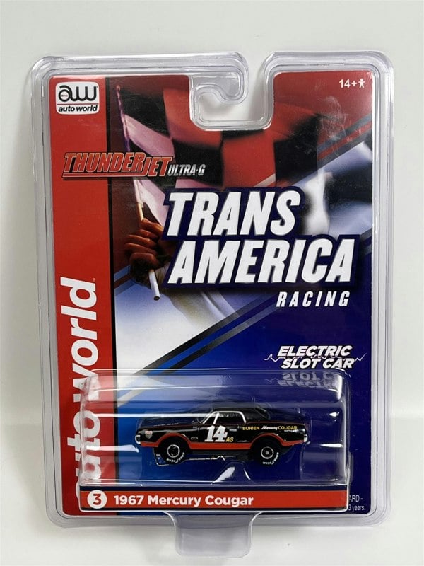 Auto World Slot Cars 1967 Mercury Cougar #14 Thunderjet Ultra G HO Slot Car SC357-3