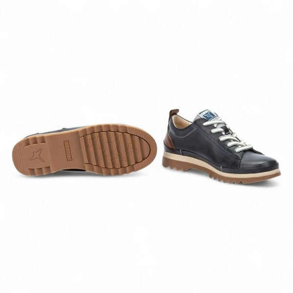Pikolinos Women’s Ocean Blue Leather Laces & Zipper Trainers - Vigo