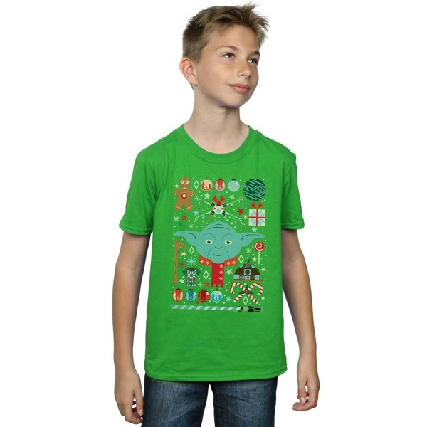 Star Wars Boys Yoda Christmas T-Shirt - Irish Green