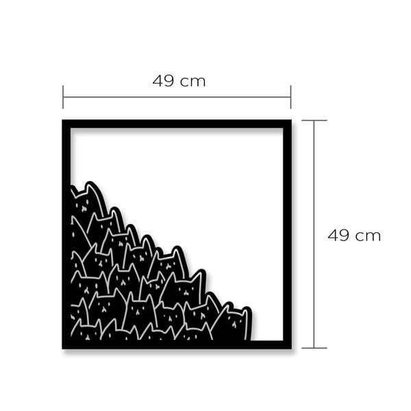 Decortie Modern Metal Wall Art Meow Theme Home Ornament Decorative Minimalist Design Hanging Wall Sculpture, Black