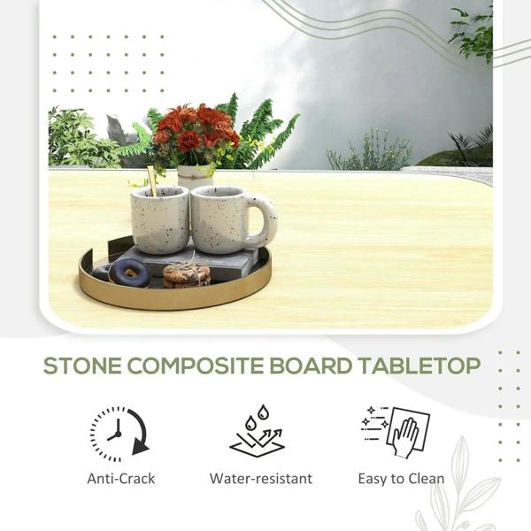 Grey rattan cube set with stone-composite tabletop; water-resistant and easy-clean