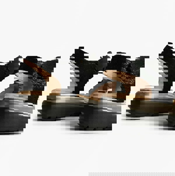 Boulevard Womens Strapy Touch Fasten Sandals Black Shimmer