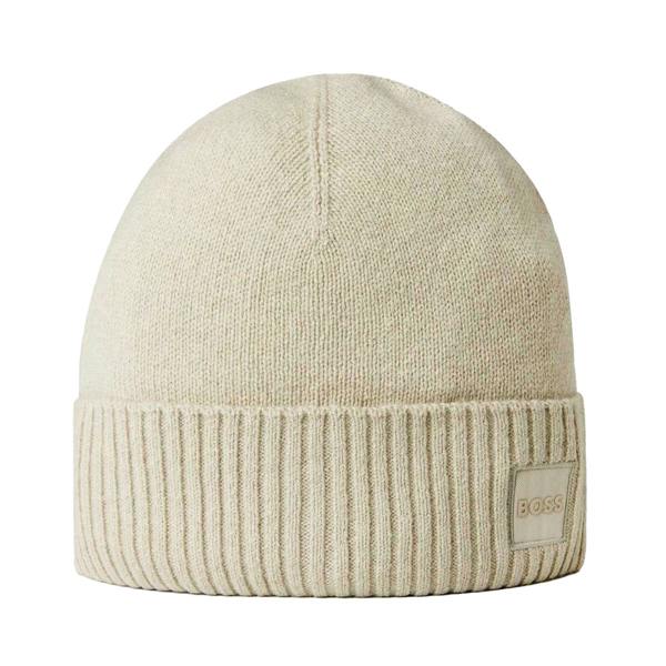 Boss Unisex Adult Ribbed Winter Beanie - Beige - 