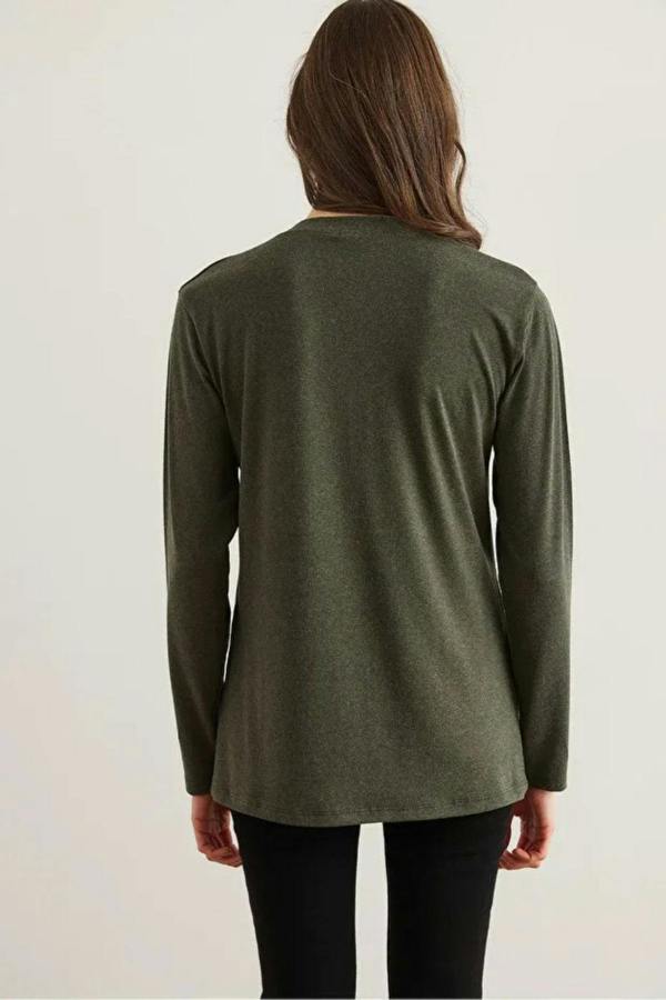 Hoxton Gal V-Neck Wool-Viscose Draped Sweater