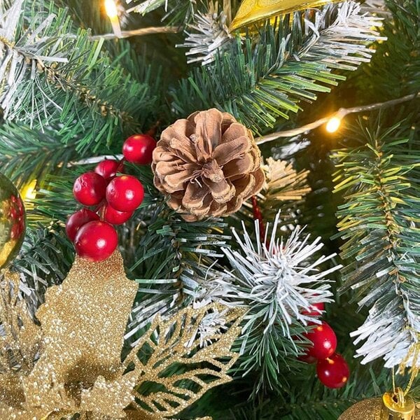 Neo Christmas Tree Artificial 7-Foot Flocked Pine Cone Red Berries
