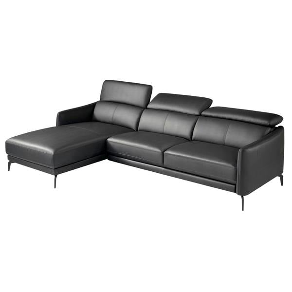 Angel Cerdá Corner sofa in black leather 6040/6041