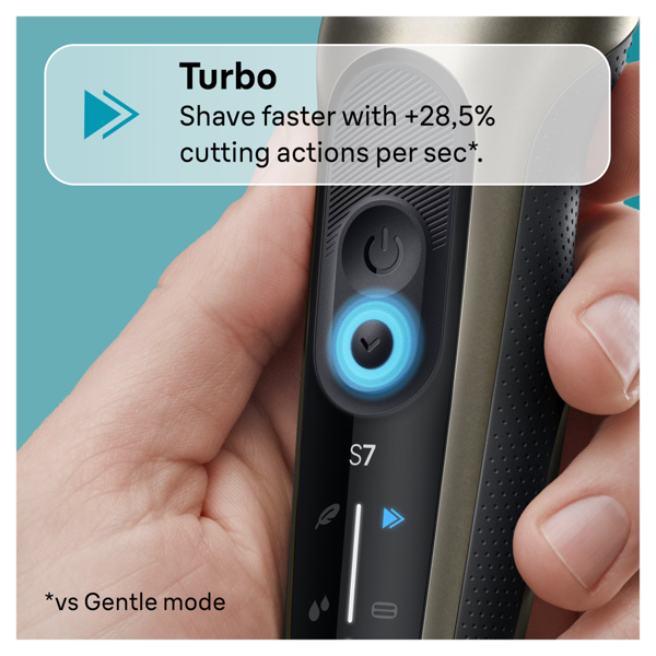 Braun Series 7 72-C7650CC Electric Shaver, With SmartCare Center, EasyClick Attachments - Gold