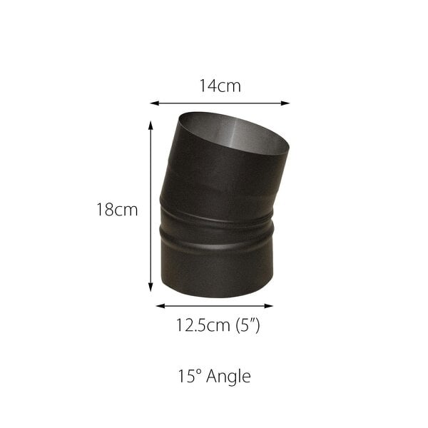 Nicoman Flue Pipe Elbow Bend 5inch - 15 Degree