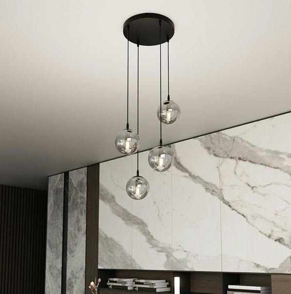 Emibig COSMO Pendant lamp  4 x E14 Black with Graphite Shade